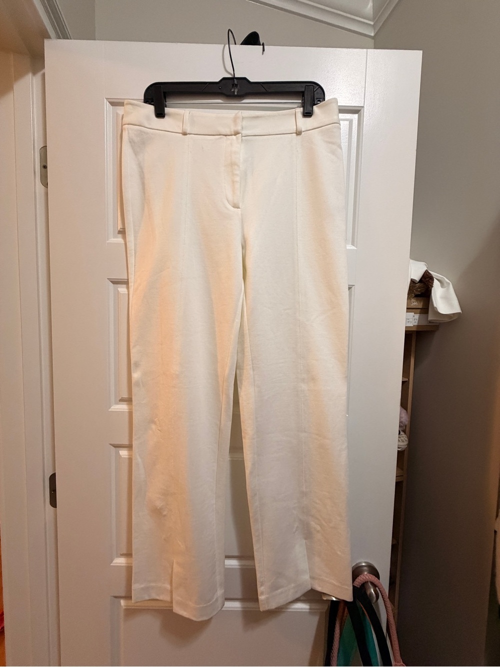 J. McLaughlin Cream Straight-Leg Dress Pants